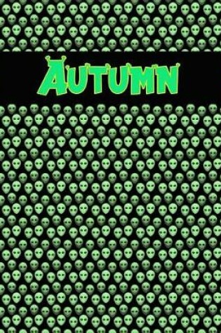 Cover of 120 Page Handwriting Practice Book with Green Alien Cover Autumn