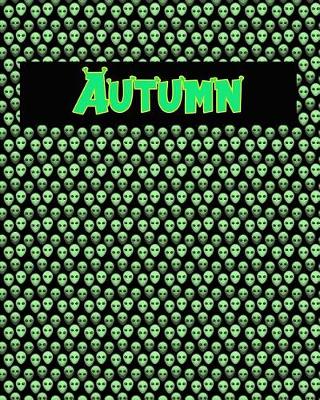 Book cover for 120 Page Handwriting Practice Book with Green Alien Cover Autumn