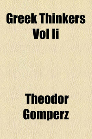 Cover of Greek Thinkers Vol II