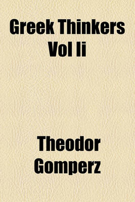 Book cover for Greek Thinkers Vol II
