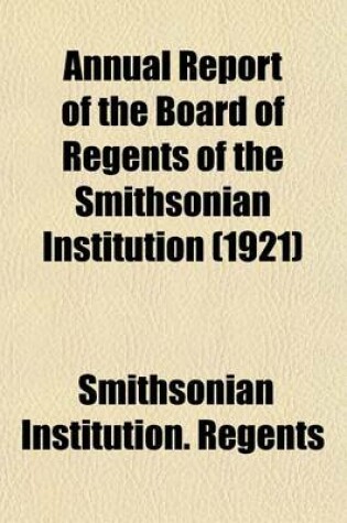 Cover of Annual Report of the Board of Regents of the Smithsonian Institution (1921)