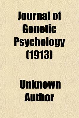 Book cover for Journal of Genetic Psychology Volume 20