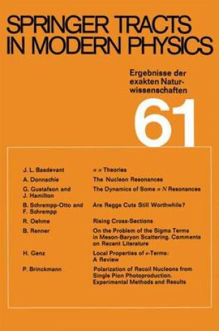 Cover of Springer Tracts in Modern Physics