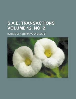 Book cover for S.A.E. Transactions Volume 12, No. 2