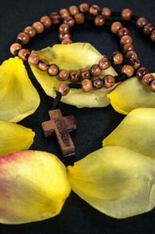 Cover of Jumbo Oversized Rosary Beads Surrounded by Rose Petals