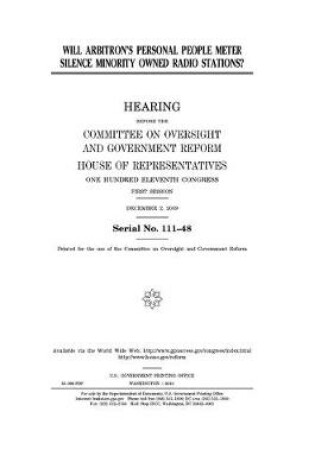 Cover of Will Arbitron's personal people meter silence minority owned radio stations?