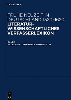 Cover of Nachtrage, Corrigenda und Register