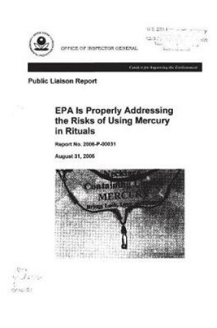 Cover of EPA Is Properly Addressing the Risks of Using Mercury in Rituals