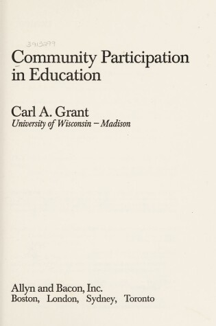 Cover of Community Participation in Education