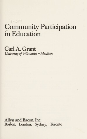 Book cover for Community Participation in Education