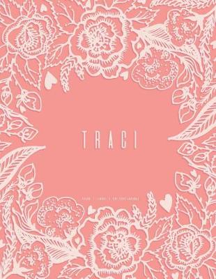 Book cover for Traci - Dot Grid Journal, Peach Floral