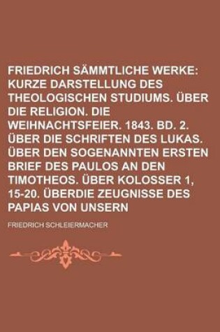 Cover of Friedrich Schleiermacher's Sammtliche Werke Volume 2, V. 3