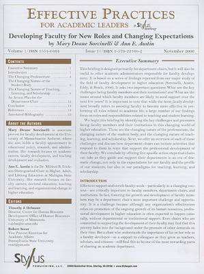 Cover of Effective Practices for Academic Leaders, Volume 1 Issue 11