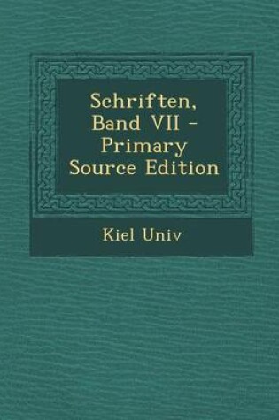 Cover of Schriften, Band VII