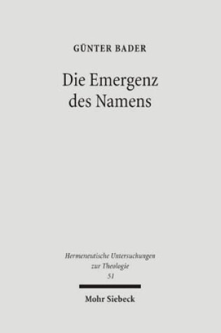 Cover of Die Emergenz des Namens