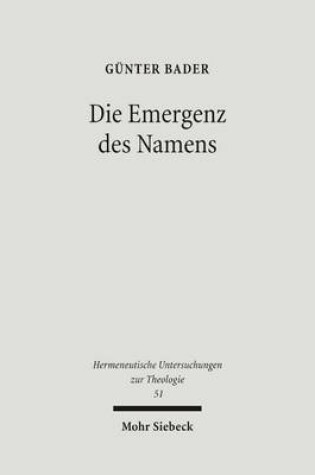 Cover of Die Emergenz des Namens