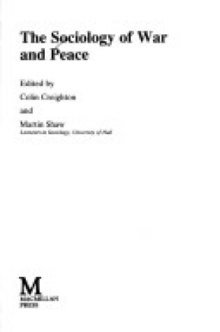 Cover of The Sociology of War and Peace