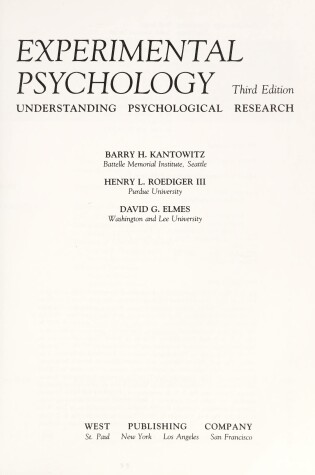 Cover of Exper Psych