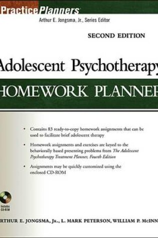 Cover of Adolescent Psychotherapy Homework Planner