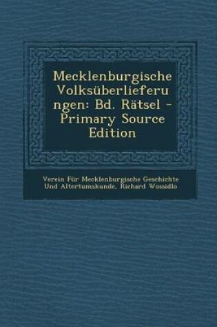 Cover of Mecklenburgische Volksuberlieferungen