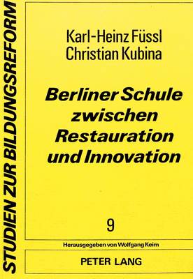 Cover of Berliner Schule Zwischen Restauration Und Innovation