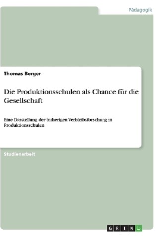 Cover of Die Produktionsschulen als Chance fur die Gesellschaft