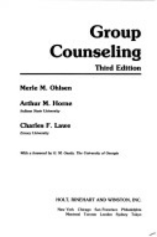 Cover of Group Counselling