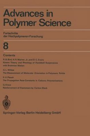 Cover of Advances in Polymer Science 8