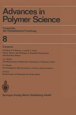 Book cover for Advances in Polymer Science 8