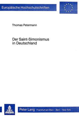 Cover of Der Saint-Simonismus in Deutschland