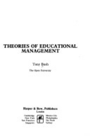 Cover of Theories of Educational Management