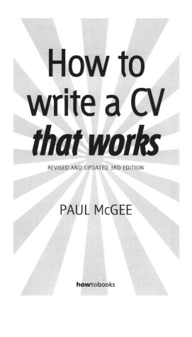 Book cover for How to Write a CV That Works