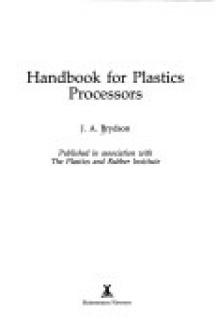 Cover of Handbook for Plastics Processors