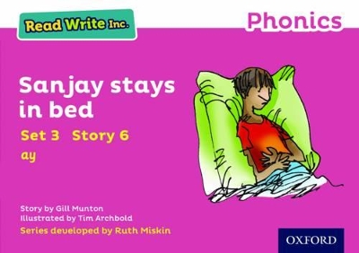 Book cover for Read Write Inc. Phonics: Sanjay Stays in Bed (Pink Set 3 Storybook 6)