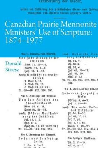 Cover of Canadian Prairie Mennonite Ministers' Use of Scripture