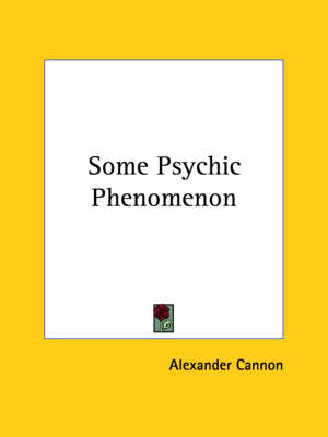 Book cover for Some Psychic Phenomenon