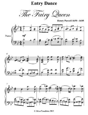 Book cover for Entry Dance the Fairy Queen Easy Intermediate Piano Sheet