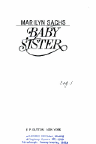 Cover of Sachs Marilyn : Baby Sister (Hbk)