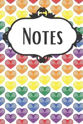 Book cover for Rainbow Hearts Pride Notebook