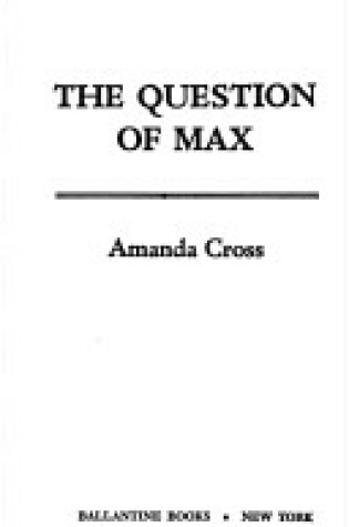 Cover of The Question of Max