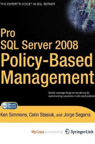 Cover of Pro SQL Server 2008 Policy-Based Management