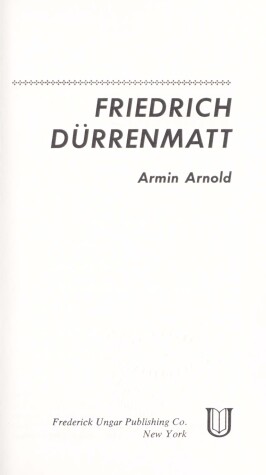 Book cover for Friedrich Durrenmatt