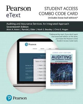Book cover for Pearson Etext for Auditing and Assurance Services -- Combo Card