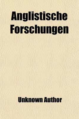 Book cover for Anglistische Forschungen (Volume 1)