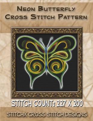 Book cover for Neon Butterfly Cross Stitch Pattern