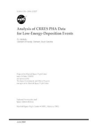 Cover of Analysis of CRRES PHA Data for Low-Energy-Deposition Events