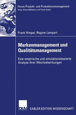 Cover of Markenmanagement und Qualitätsmanagement