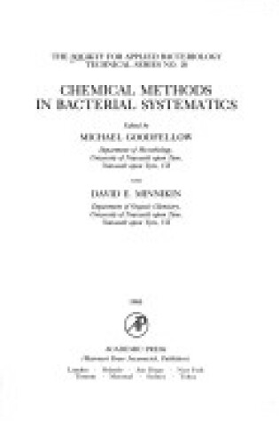 Cover of Chemical Methods in Bacterial Systematics