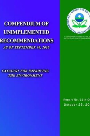 Cover of Compendium of Unimplemented Recommendations as of September 30, 2010