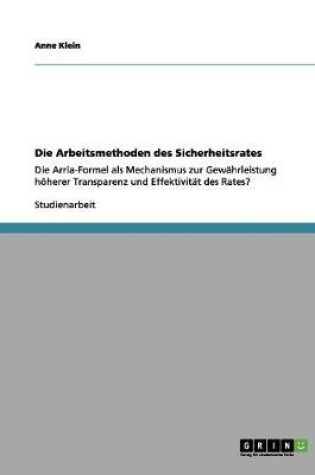 Cover of Die Arbeitsmethoden des Sicherheitsrates